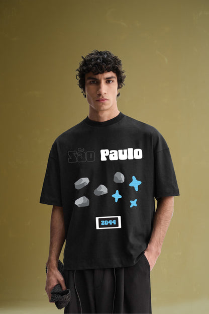Sao Paulo Black Oversized T-Shirt