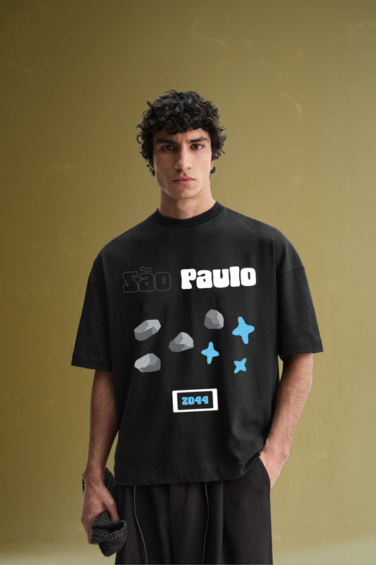 Sao Paulo Black Oversized T-Shirt