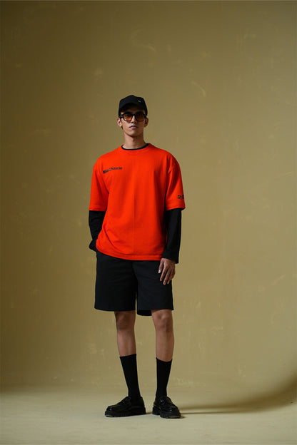 Drunk Text Orange oversized T-shirt