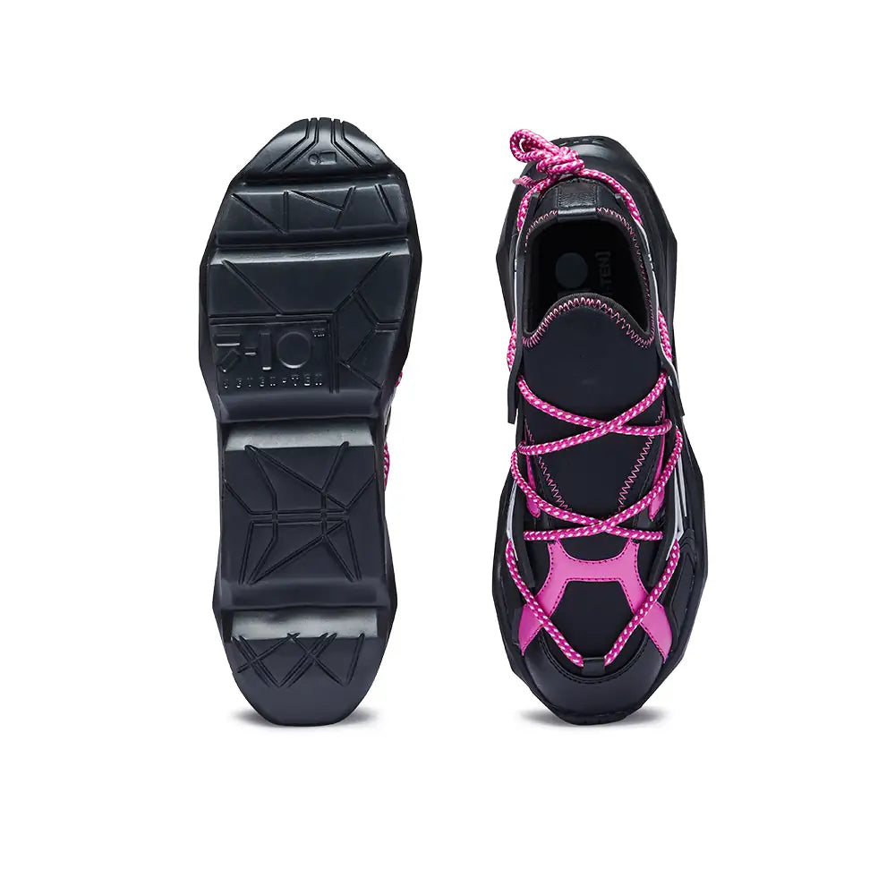 743 Flamink Pink & Black Chunky Sneakers