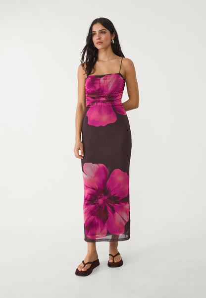 MWB Printed Tulle Long Dress