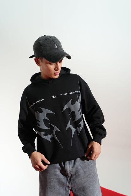 BLACK AURA OVERSIZED HOODIE