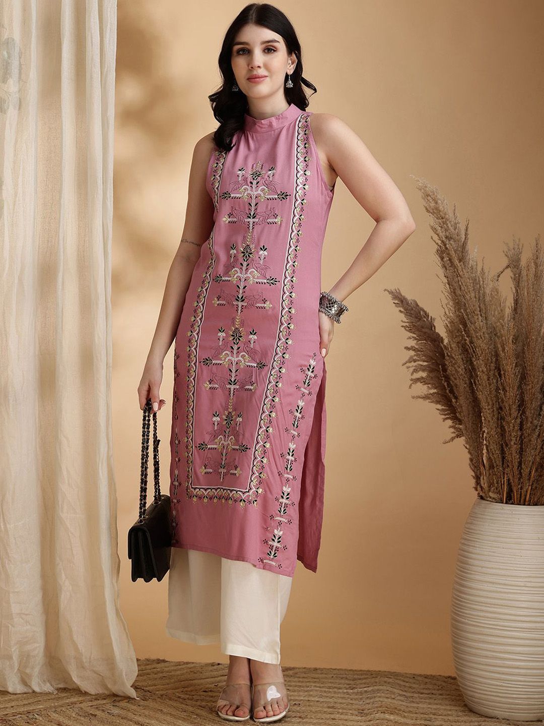 Floral Embroidered Tunic With Palazzo