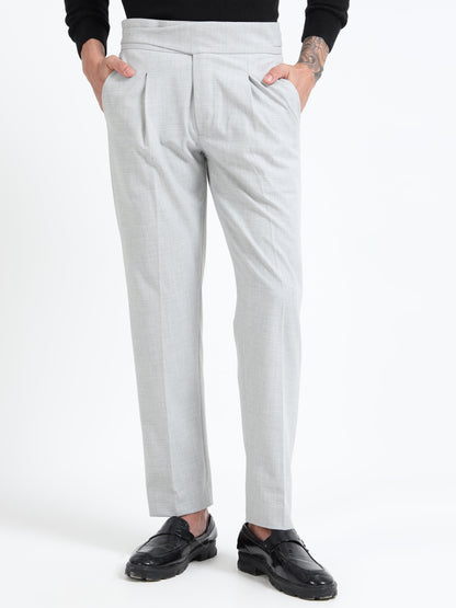Light Grey Micro Check Gurkha pants