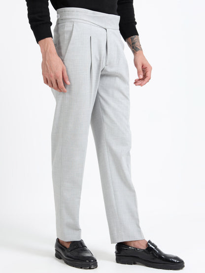 Light Grey Micro Check Gurkha pants