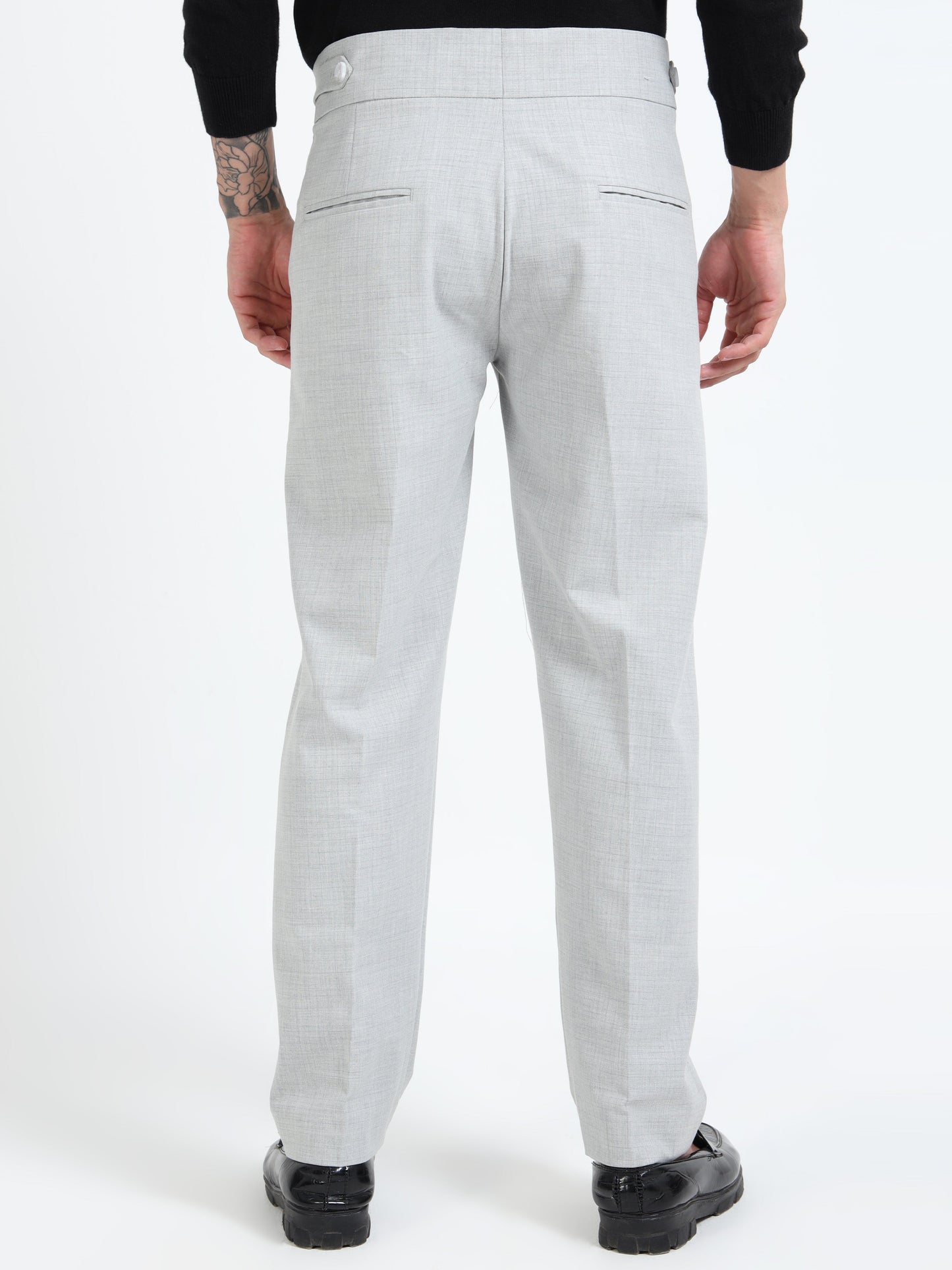 Light Grey Micro Check Gurkha pants