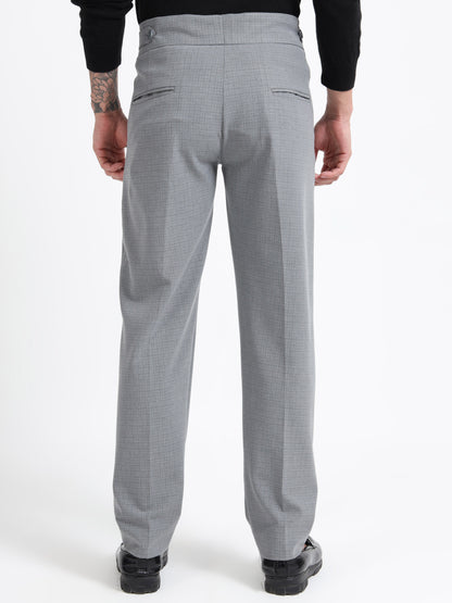 Grey Micro Check Gurkha pants
