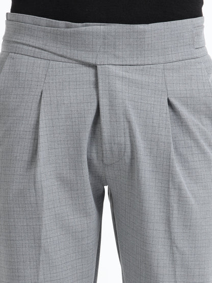 Grey Micro Check Gurkha pants