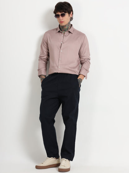 PINK SATIN STRETCH SHIRT