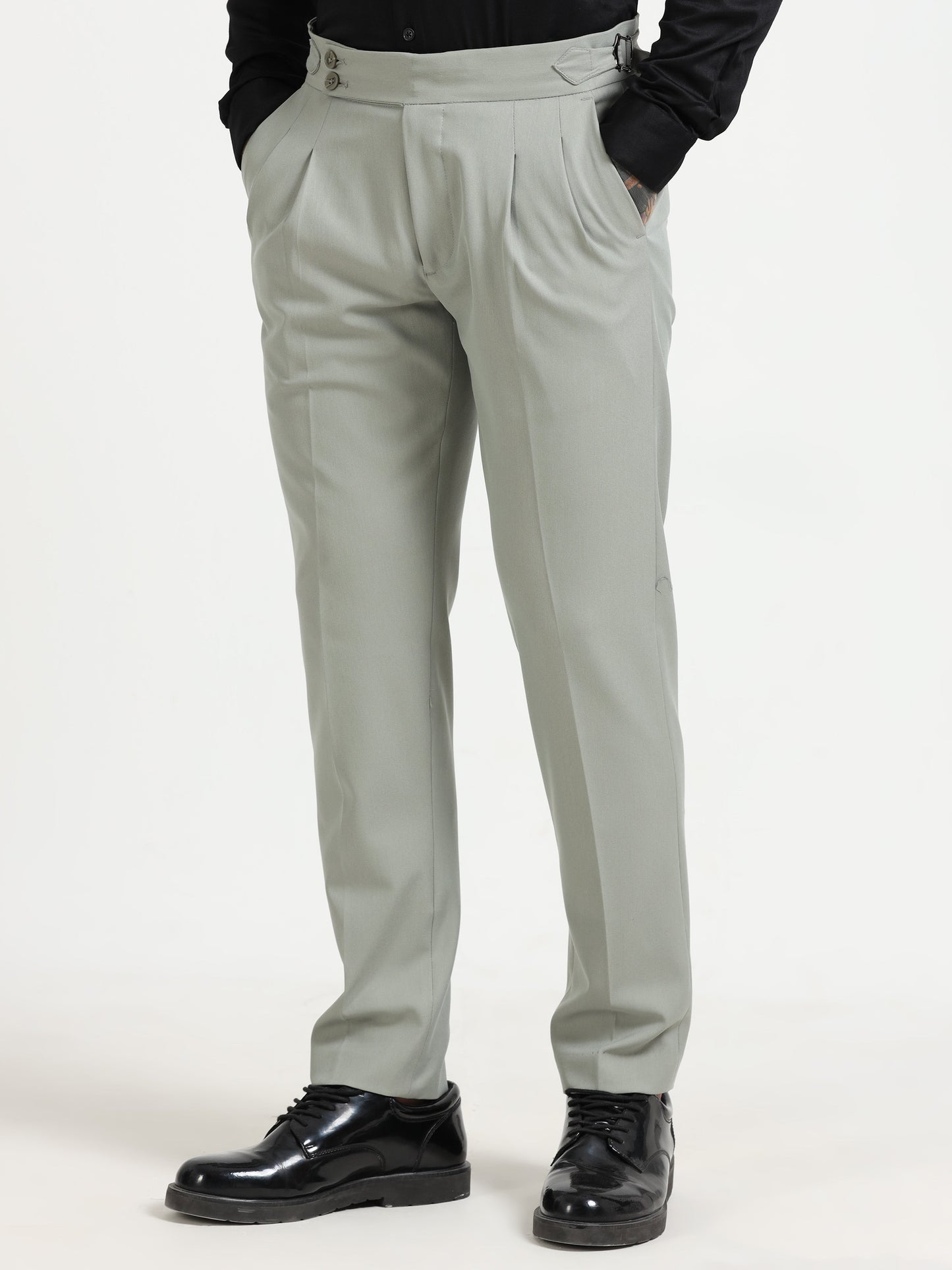 Sage Green Double Pleated - Gurkha Pants