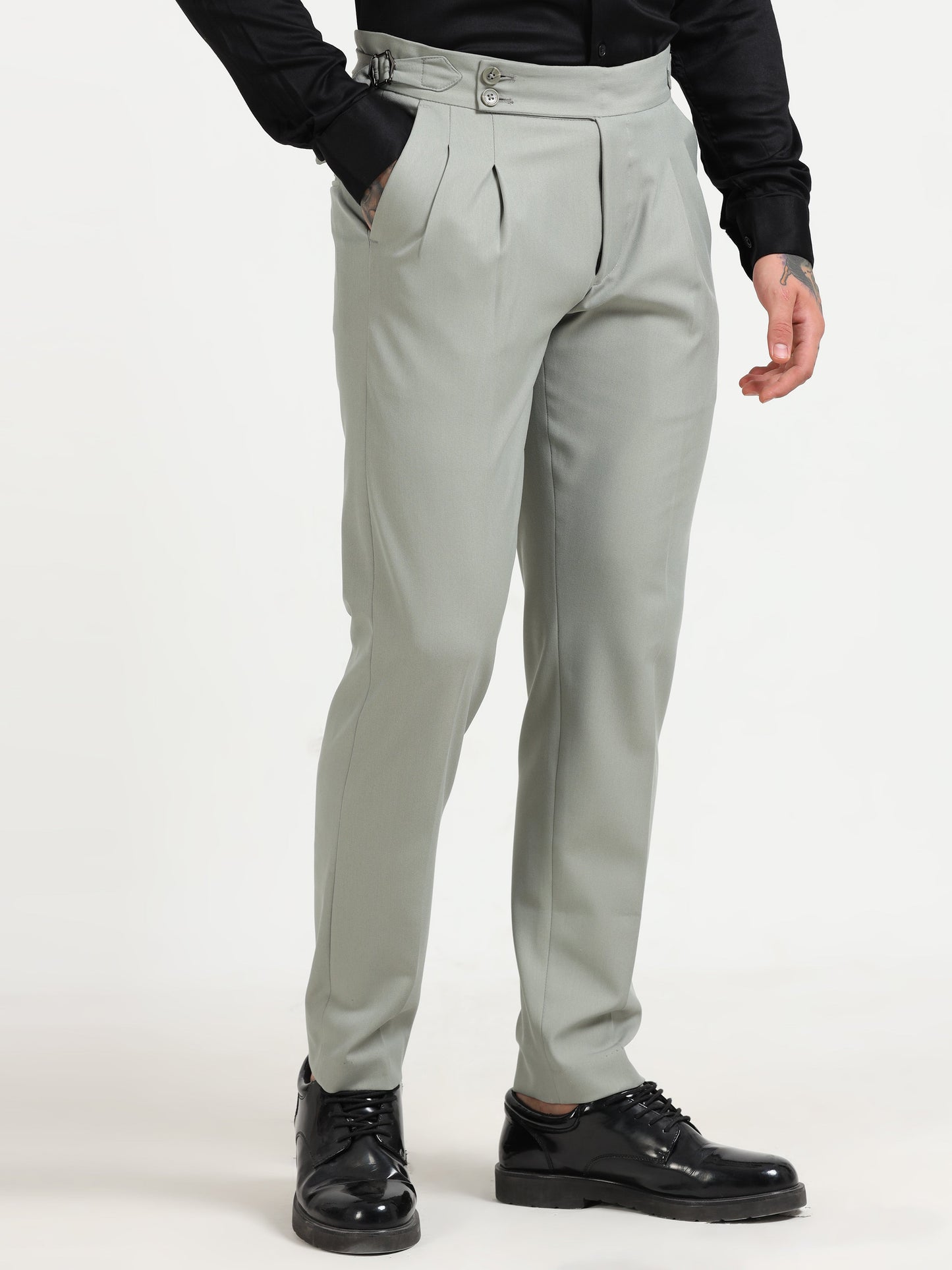 Sage Green Double Pleated - Gurkha Pants