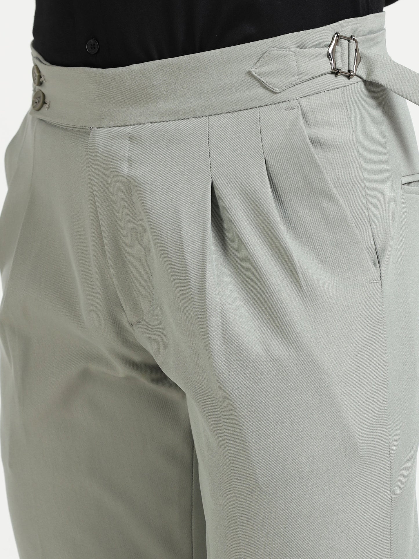 Sage Green Double Pleated - Gurkha Pants