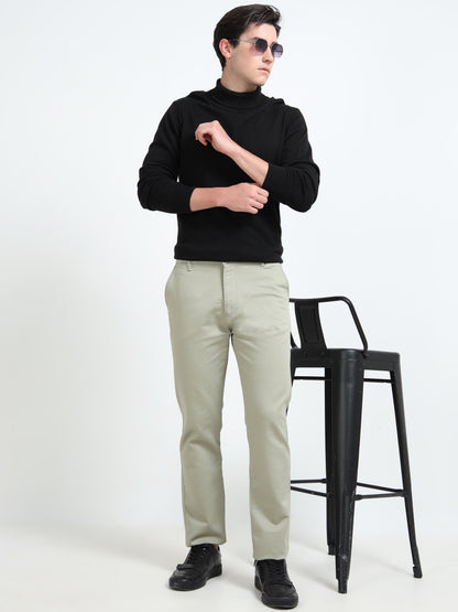 REGULAR FIT SOLID TROUSER