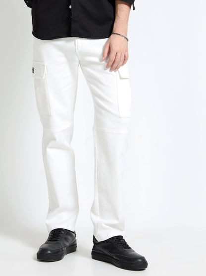 White Denim Cargo Pants
