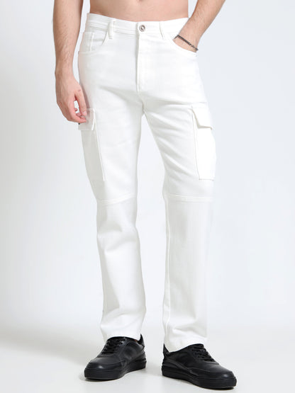 White Denim Cargo Pants