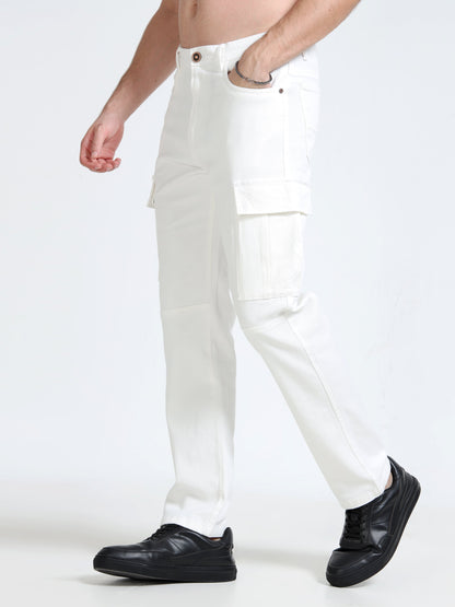White Denim Cargo Pants