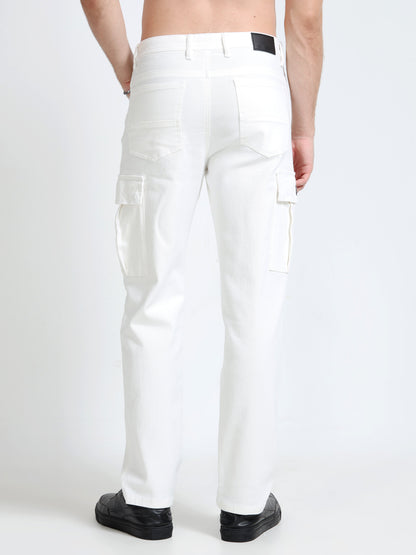 White Denim Cargo Pants