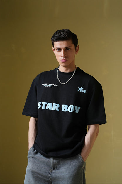 Star Boy Black Oversized T-Shirt