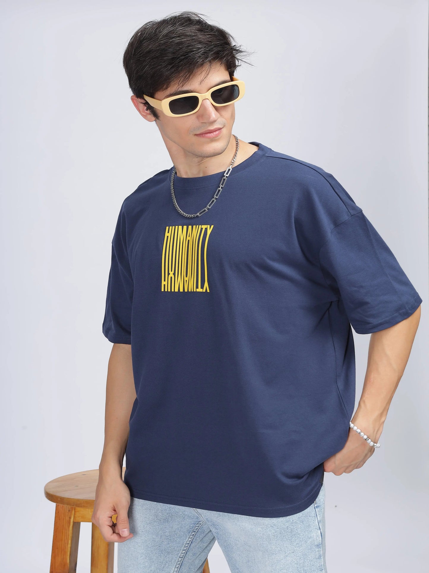 Men HUMANITY Printed Oversized T-Shirt