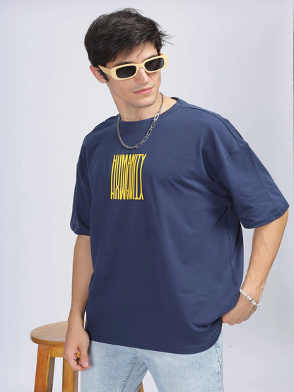 Men HUMANITY Printed Oversized T-Shirt