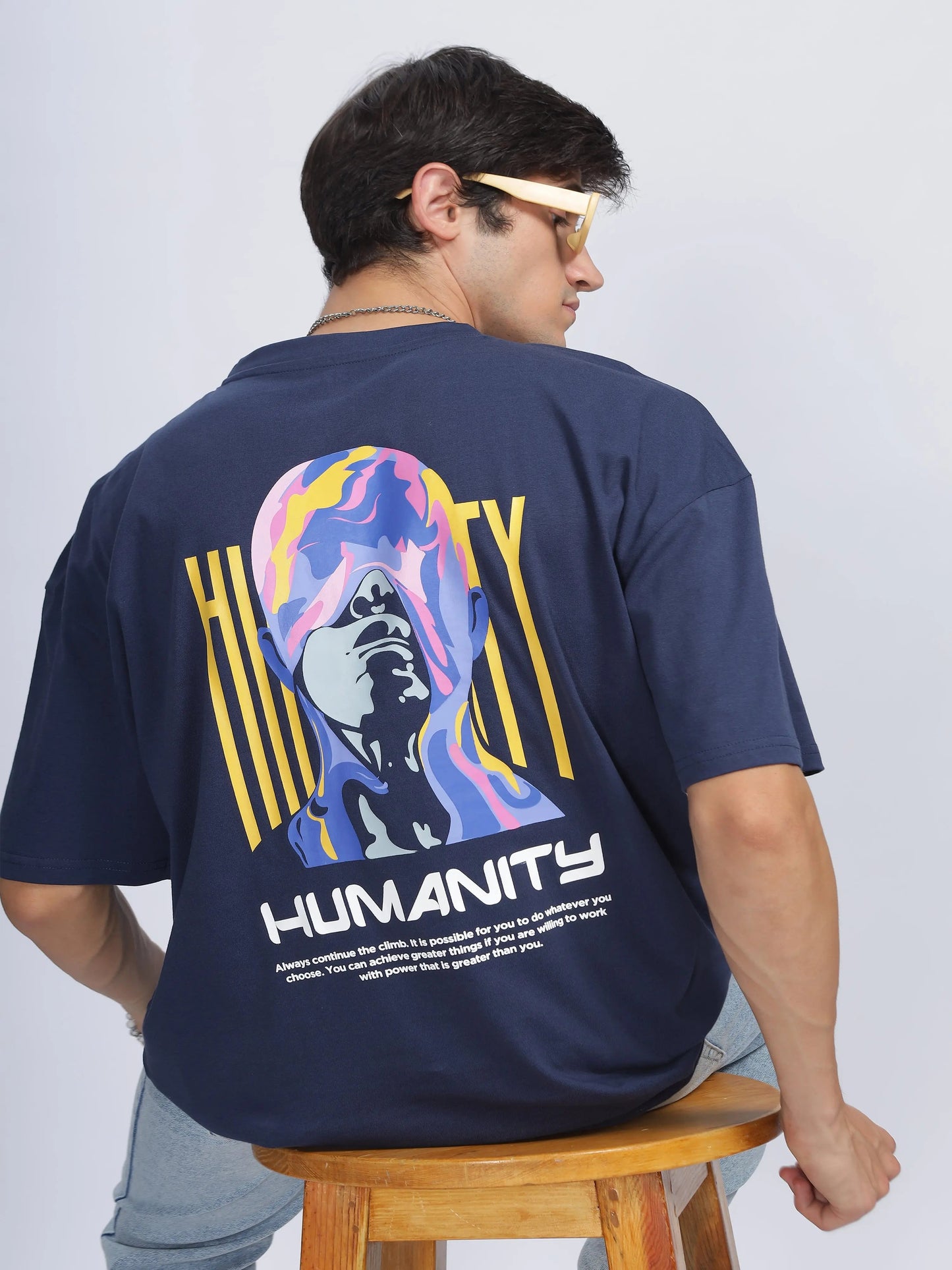 Men HUMANITY Printed Oversized T-Shirt