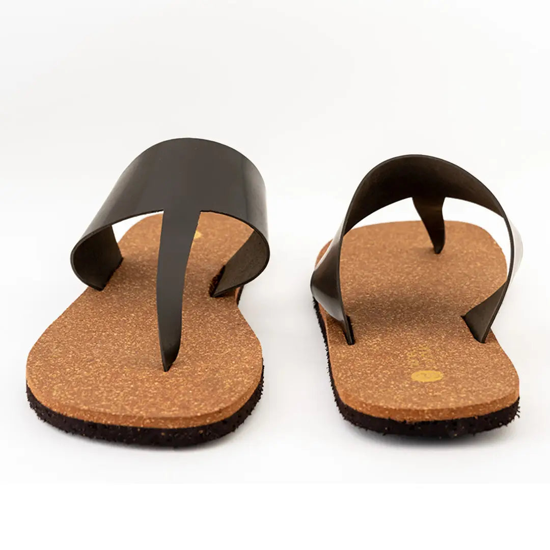 Paaduks Eso Thong-Strap Cork Brown Men Slides