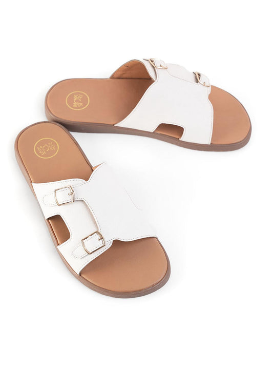 T-Rad Classic Double Monk Strap Sandals - White - UK 8 EU 42