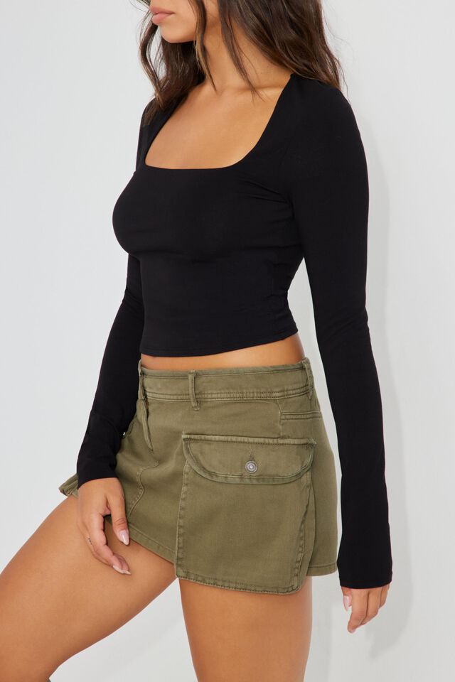 MWB Square Neck Long Sleeve Top