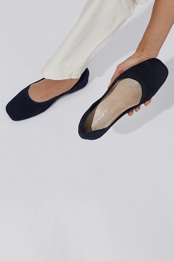 Neeman's Plush Square Ballerinas for Women | Flats & Slip On Casual Shoes | Comfortable & Flexible