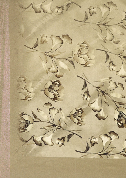 Sage Green Zigzag Leheriya Printed Satin Saree