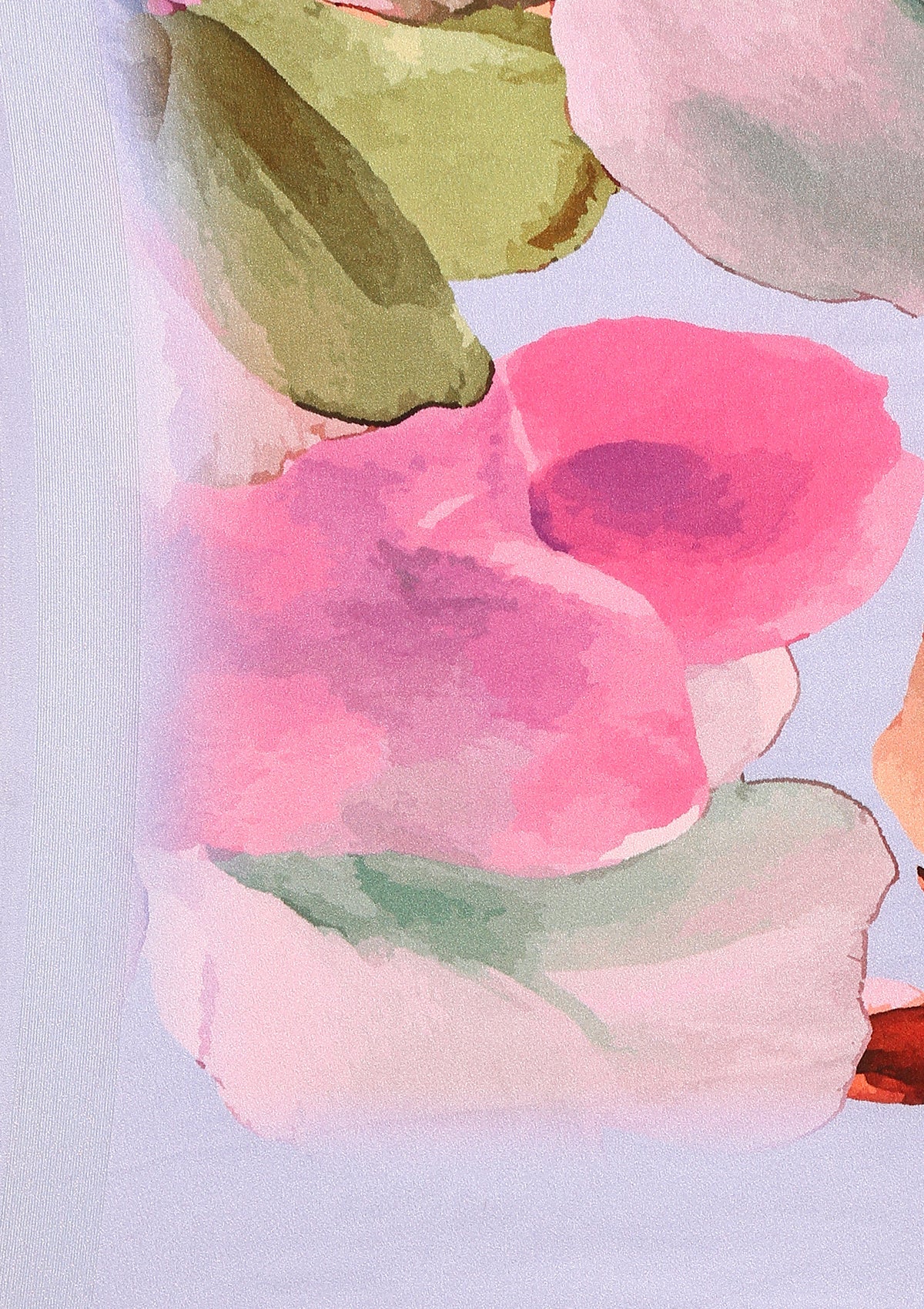 Violet Watercolor Floral Digital Printed Satin Saree