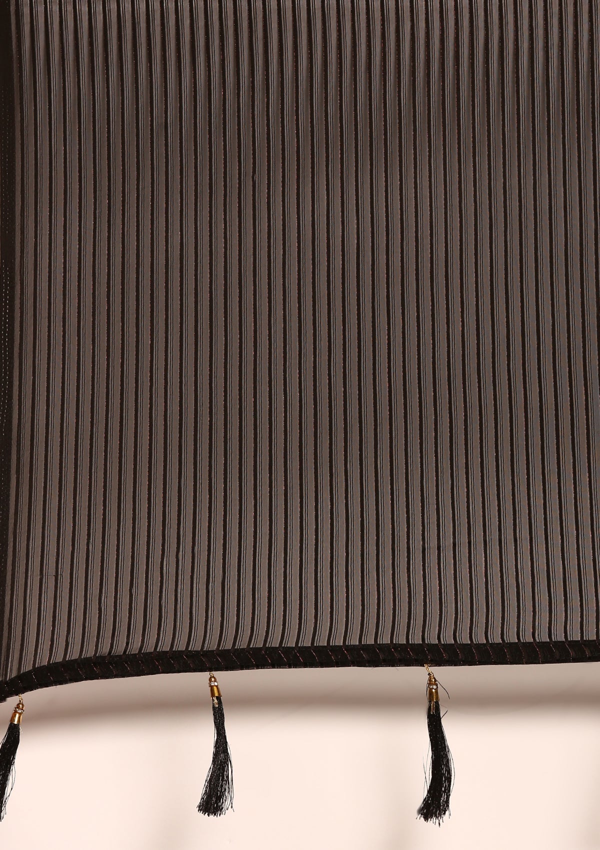 Black Striped Chiffon Saree