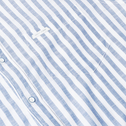 White & Navy Full Sleeve Stripes Shirt