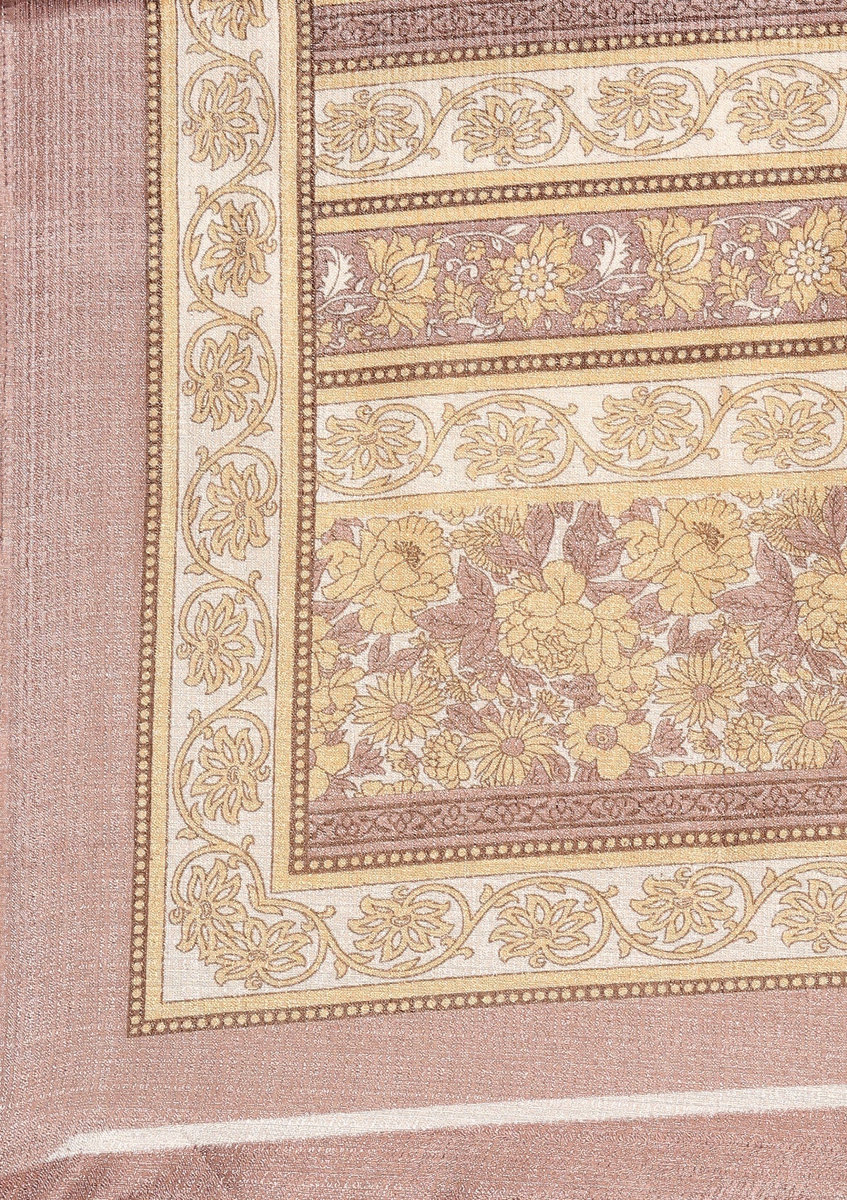 Copper A/O Floral Printed Art Tussar Matka Silk Saree