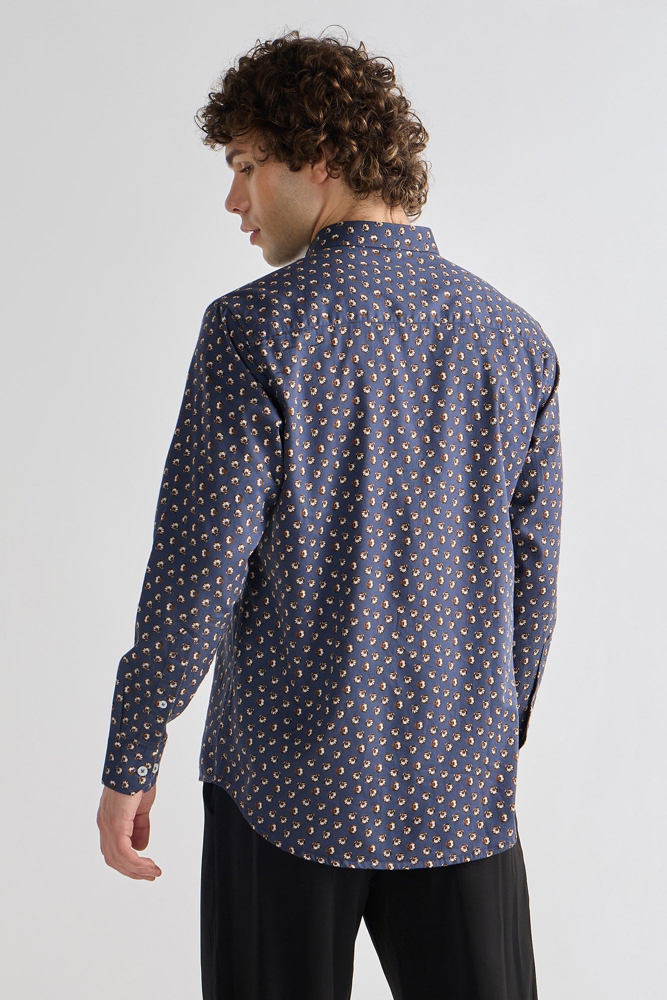 Navy Bloom Print Shirt