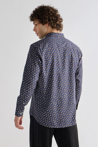 Navy Bloom Print Shirt