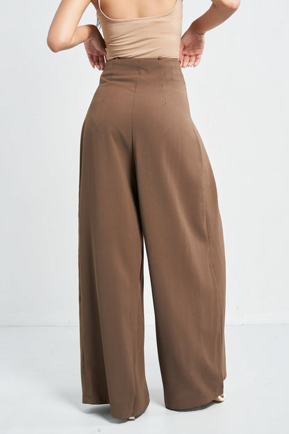 Cinched Drawstring Wide Leg Pants - Coco