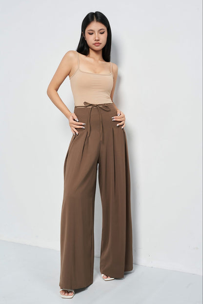 Cinched Drawstring Wide Leg Pants - Coco