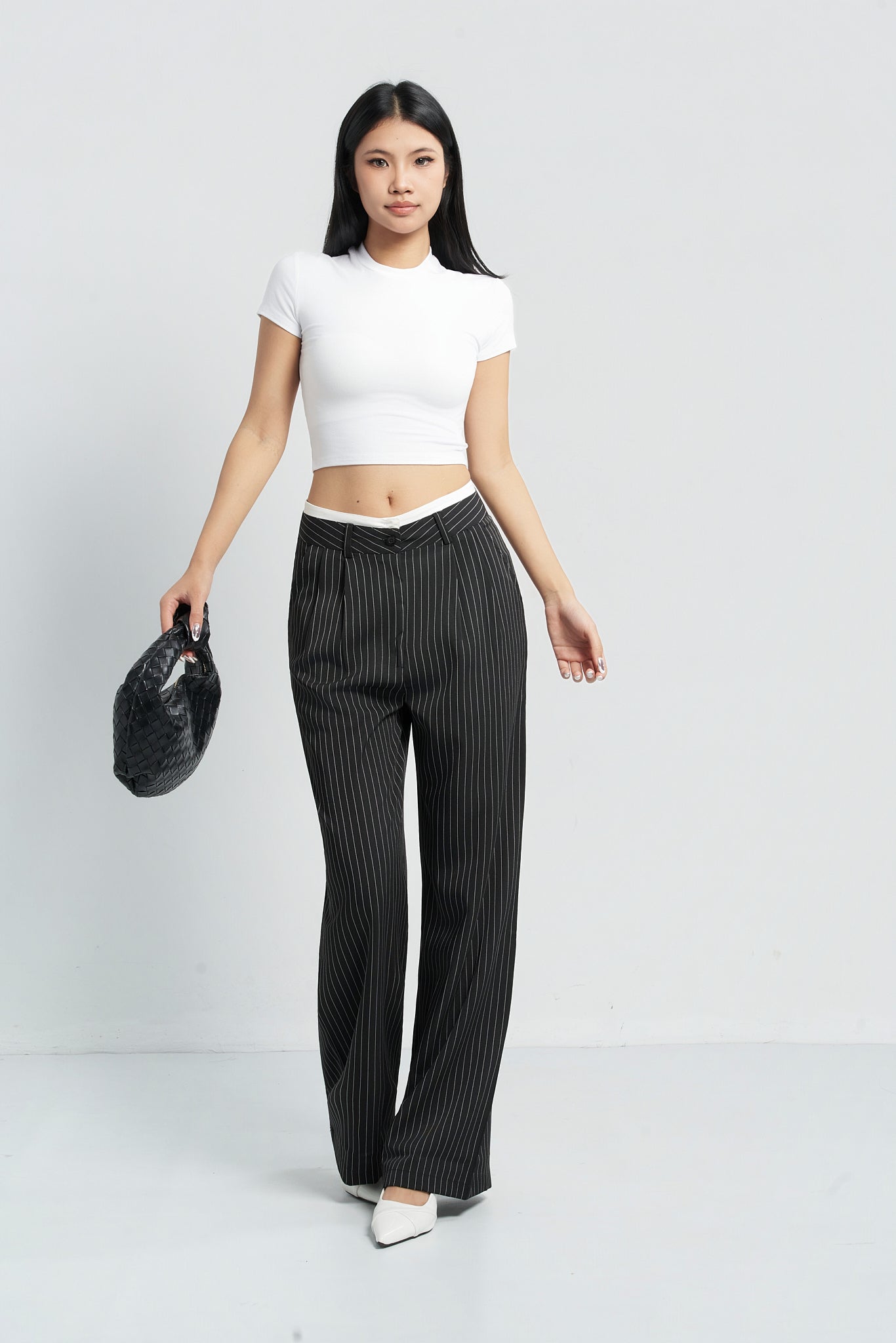Striped Boxer Wide Leg Trousers - Maroon