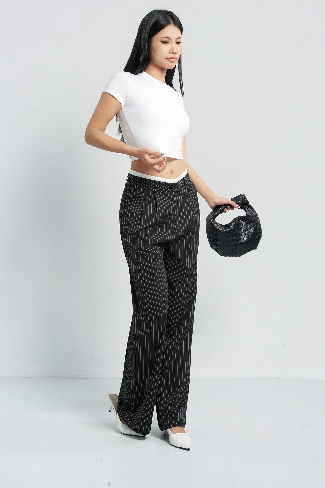 Striped Boxer Wide Leg Trousers - Maroon