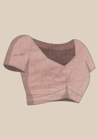 Copper A/O Floral Printed Art Tussar Matka Silk Saree