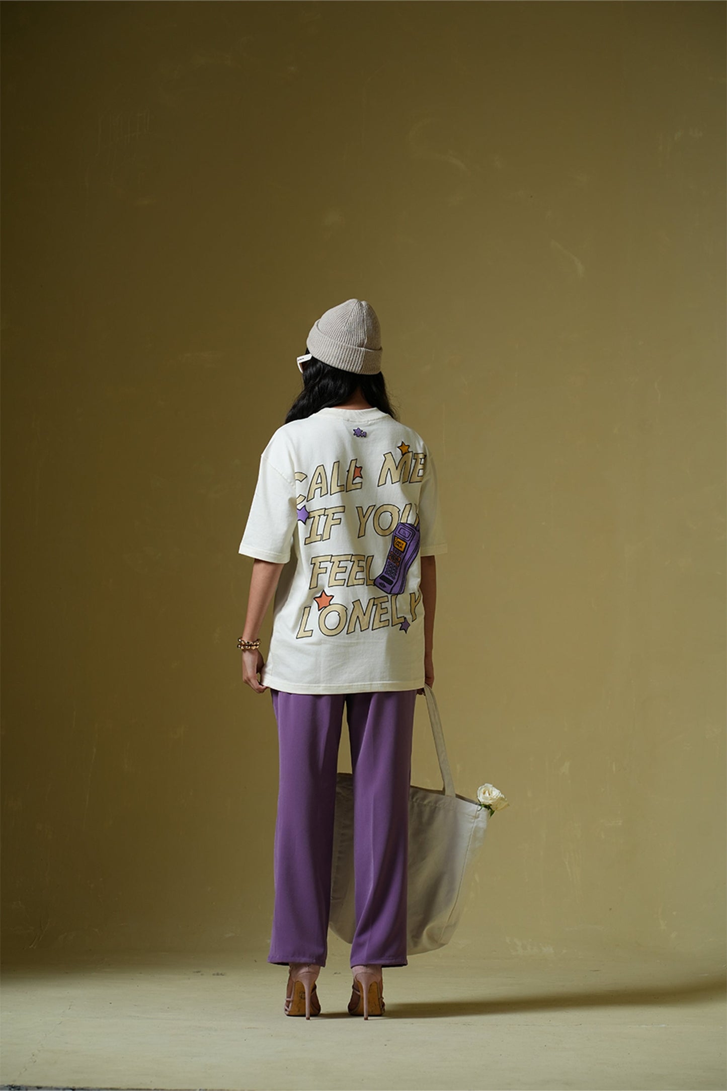 Call Me Cream Oversized T-Shirt