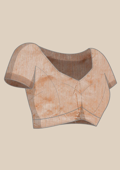 Rust Jaal Woven Tussar Saree