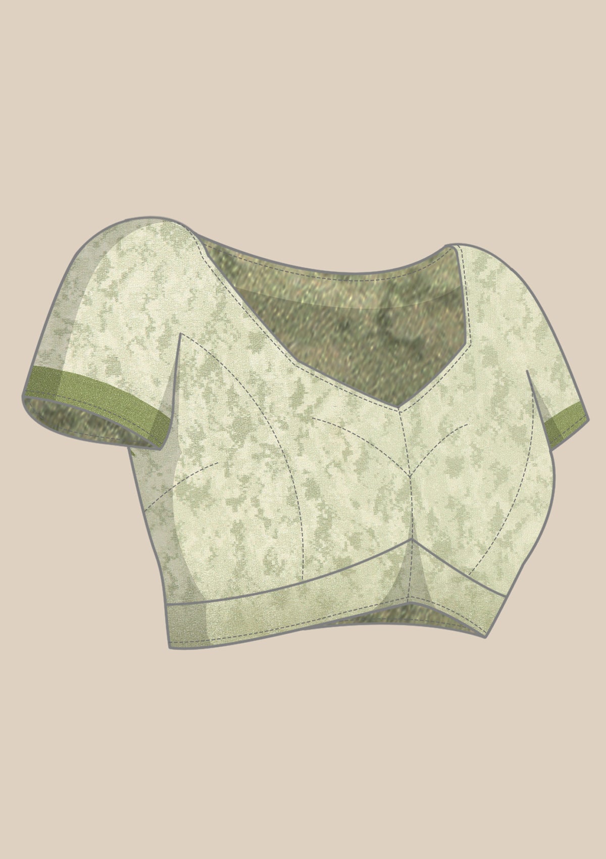 Dusty Green Floral Printed Georgette Saree