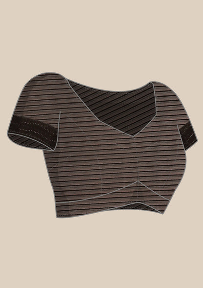 Black Striped Chiffon Saree