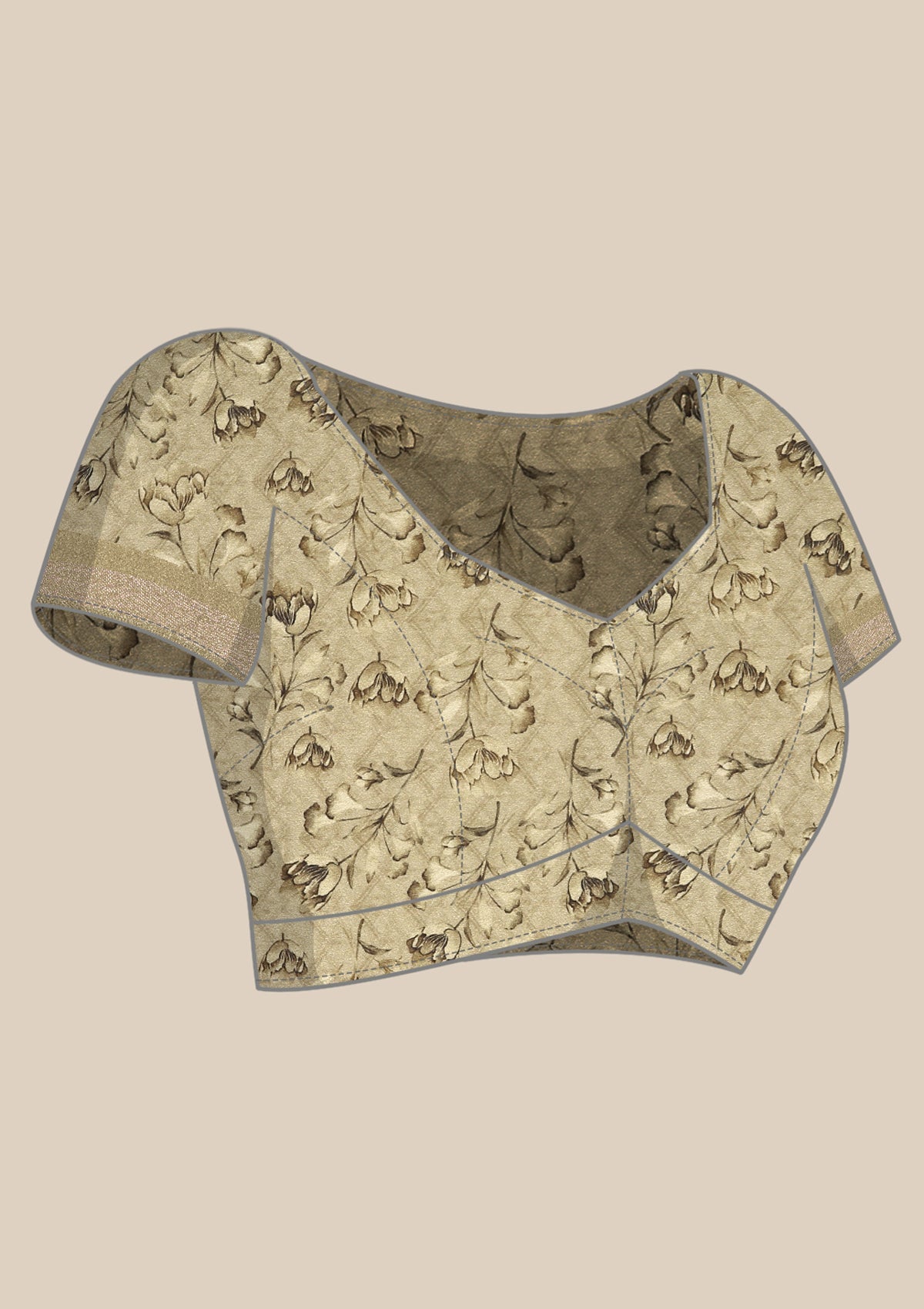 Sage Green Zigzag Leheriya Printed Satin Saree