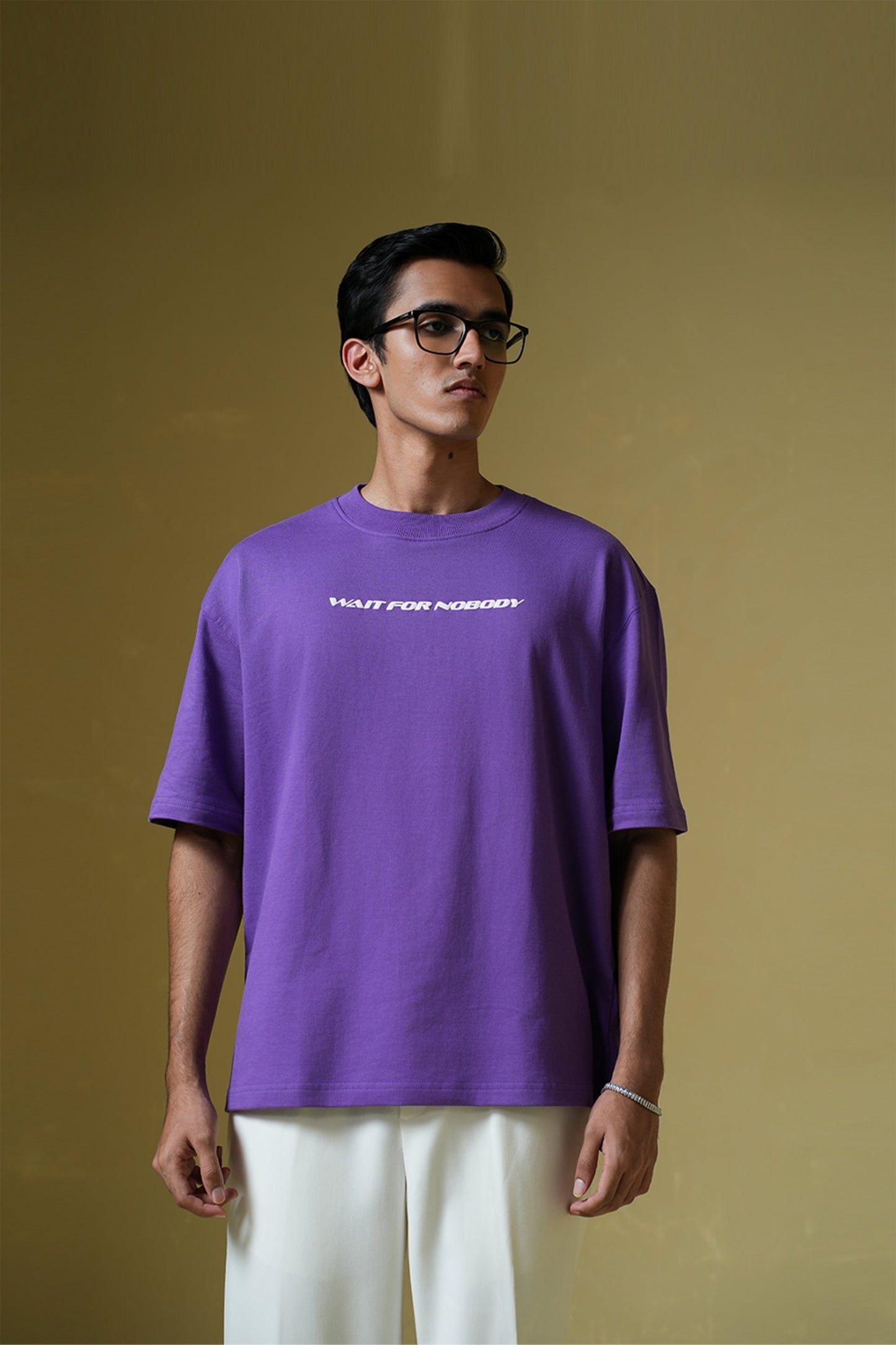 Wait For Nobody Purple Oversized T-Shirt