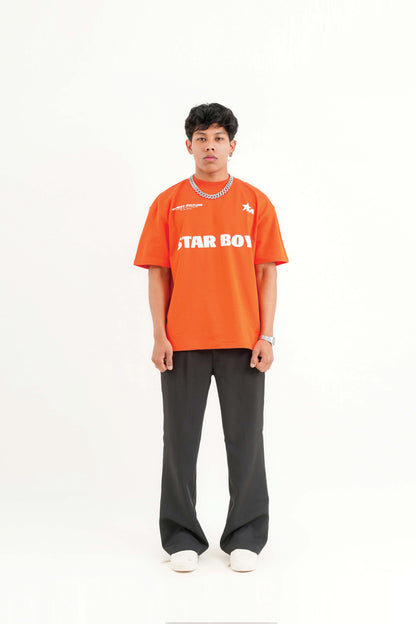 Star Boy Orange Oversized T-Shirt