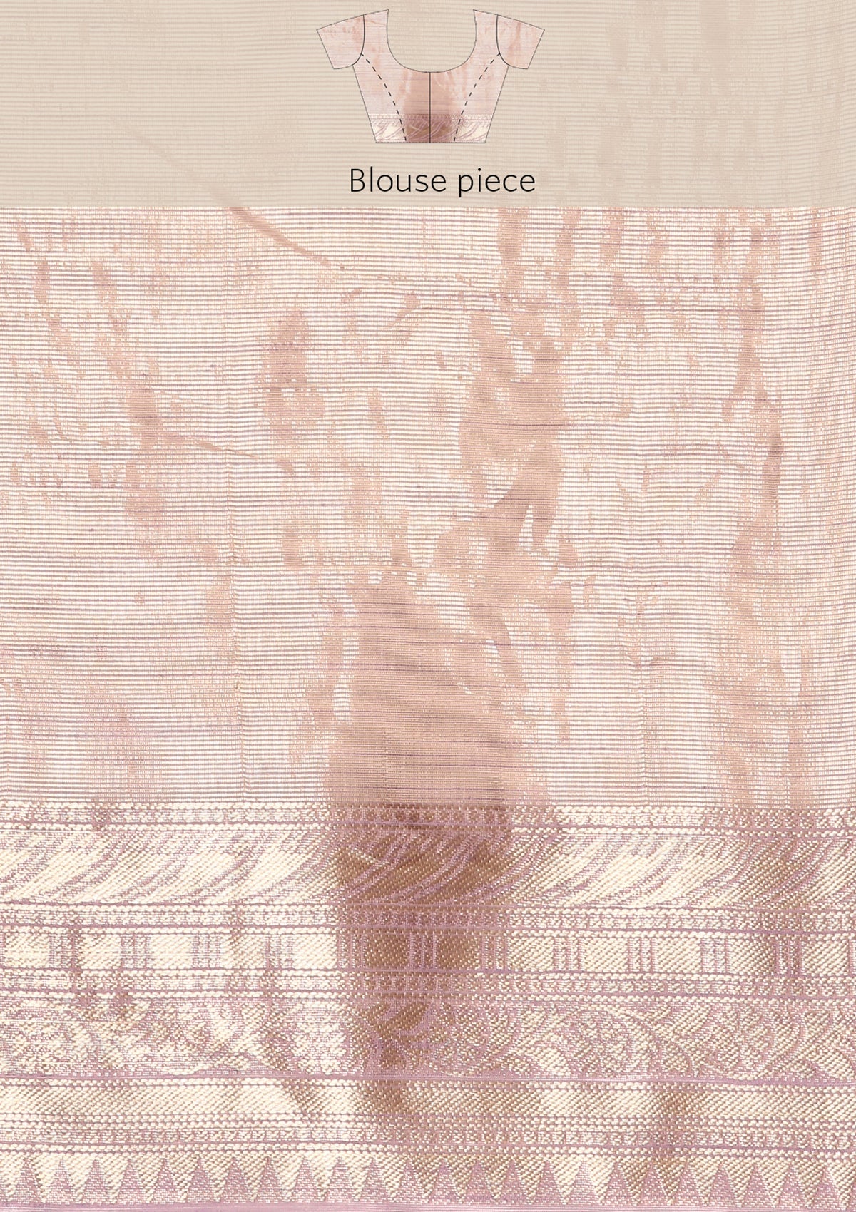 Mauve Floral Woven Tussar Saree