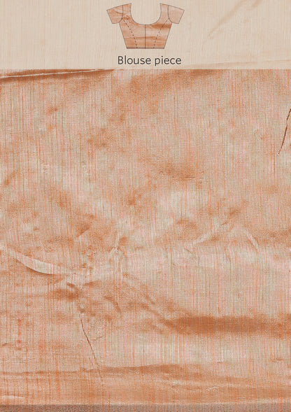Rust Jaal Woven Tussar Saree
